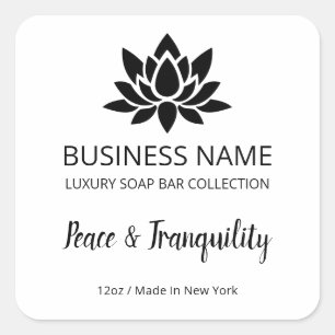 Pegatina Cuadrada Etiquetas de producto de barra de jabón blanco de 