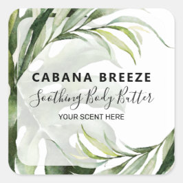 Pegatina Cuadrada Etiquetas de productos con temas tropicales