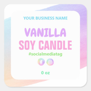 Pegatina Cuadrada Etiquetas de productos de color arcoiris