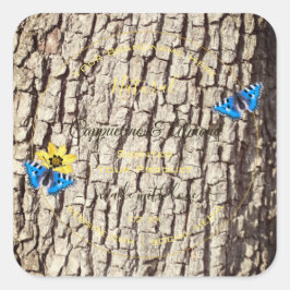 Pegatina Cuadrada Etiquetas de productos de grano de madera de paja 