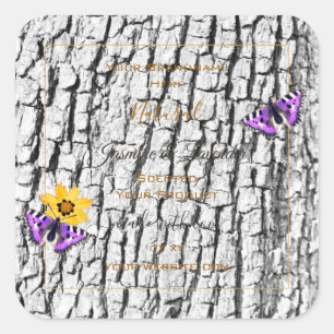 Pegatina Cuadrada Etiquetas de productos de la corteza del árbol de 