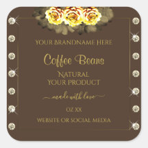 Etiquetas de productos de oro marrón oscuro Joyas