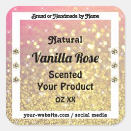 Pegatina Cuadrada Etiquetas de productos de Purpurina Pink Purple Go