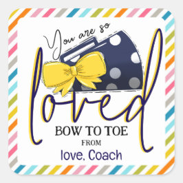 Pegatina Cuadrada Etiquetas de regalo de Bow y Megaphone para animad