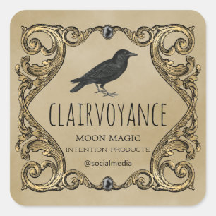 Pegatina Cuadrada Etiquetas De Velas Y Velas De Brujería