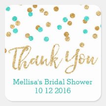 Etiquetas favoritas de ducha de novia Blue Aqua Go