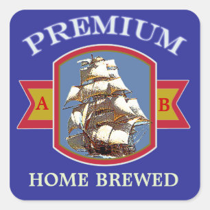 Pegatina Cuadrada Etiquetas hechas en casa de encargo de la cerveza