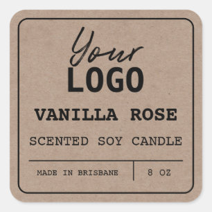 Pegatina Cuadrada Etiquetas Minimalistas modernas con el logotipo de