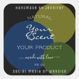 Pegatina Cuadrada Etiquetas modernas de embalaje de productos verde 