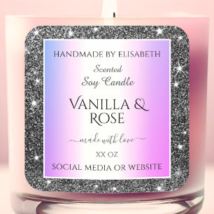 Pegatina Cuadrada Etiquetas modernas de productos de Purpurina color