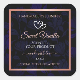 Pegatina Cuadrada Etiquetas modernas de productos florales de color 