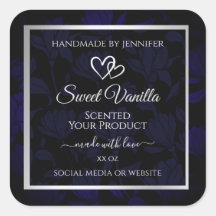 Etiquetas modernas de productos florales en negro