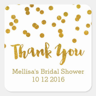 Pegatina Cuadrada Etiquetas nupciales del favor de la ducha del