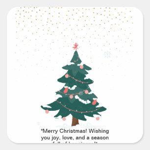 Pegatina Cuadrada "Etiquetas personalizadas de regalo de Navidad - P