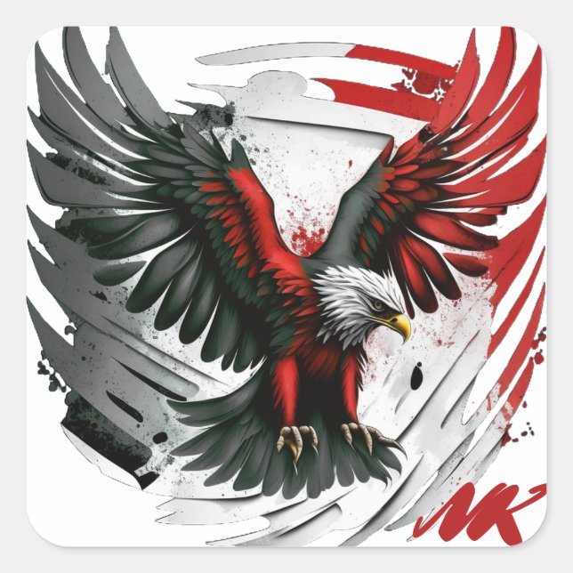 Pegatina Cuadrada etiquetas rojas y negras (Anverso)