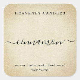 Pegatina Cuadrada Etiquetas simples de Pegatinas de velas caseras
