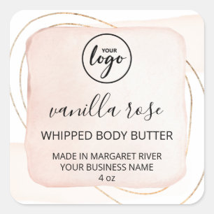 Pegatina Cuadrada Etiquetas únicas de logotipo de la manteca del cue
