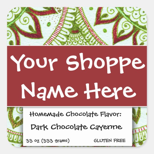 Pegatina Cuadrada Étnica exótica marroquí-asiática occidental (Anverso)