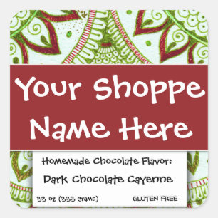 Pegatina Cuadrada Étnica exótica marroquí-asiática occidental