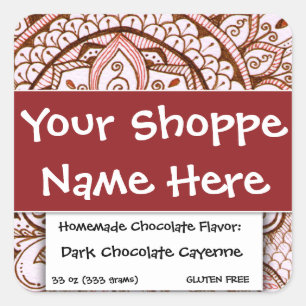 Pegatina Cuadrada Étnica exótica marroquí-asiática occidental