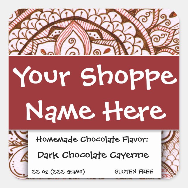 Pegatina Cuadrada Étnica exótica marroquí-asiática occidental (Anverso)