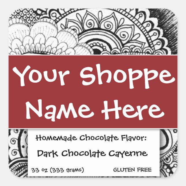 Pegatina Cuadrada Étnica exótica marroquí-asiática occidental (Anverso)