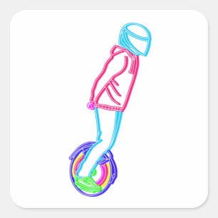 Pegatina Cuadrada EUC Full Tilt Neon E Unicycle
