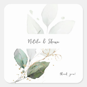 Pegatina Cuadrada Eucalyptus Light Glow Gold Greenereneration Gracia