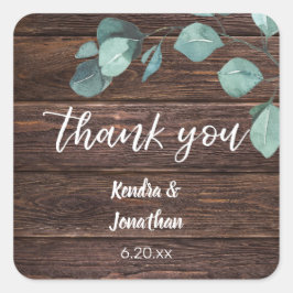 Pegatina Cuadrada Eucalyptus & Wood Greeneration Gracias