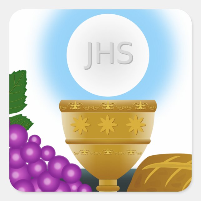 Pegatina Cuadrada eucarista (Anverso)