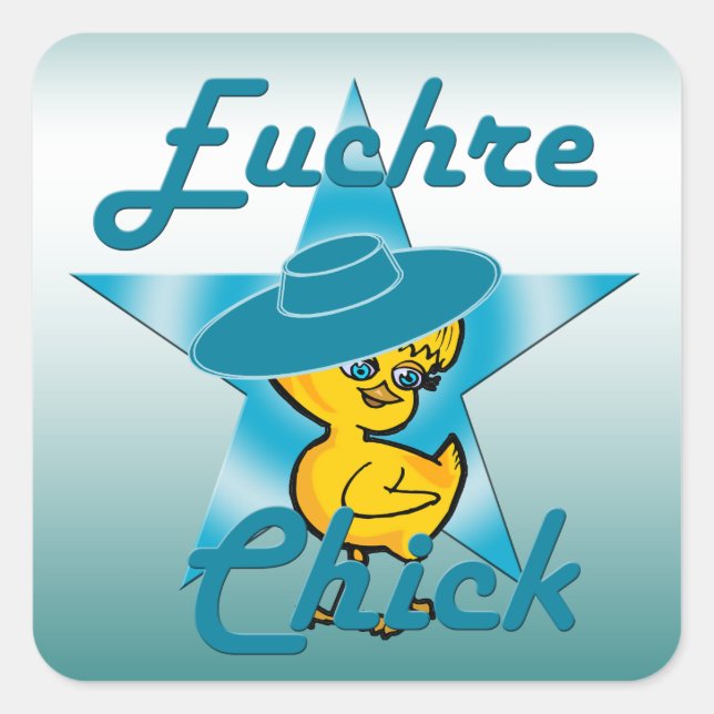 Pegatina Cuadrada Euchre Chick #7 (Anverso)