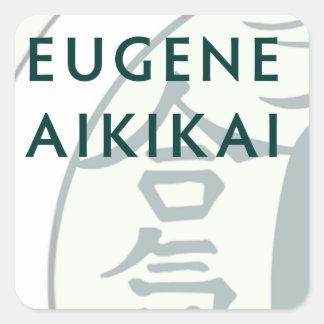 Pegatina Cuadrada Eugene Aikikai square stickq