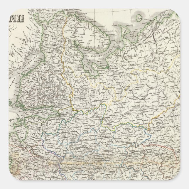 Pegatina Cuadrada Eur Russland - Europa, Rusia (Anverso)