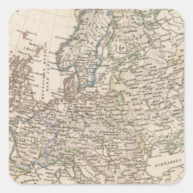 Pegatina Cuadrada Europa (Anverso)