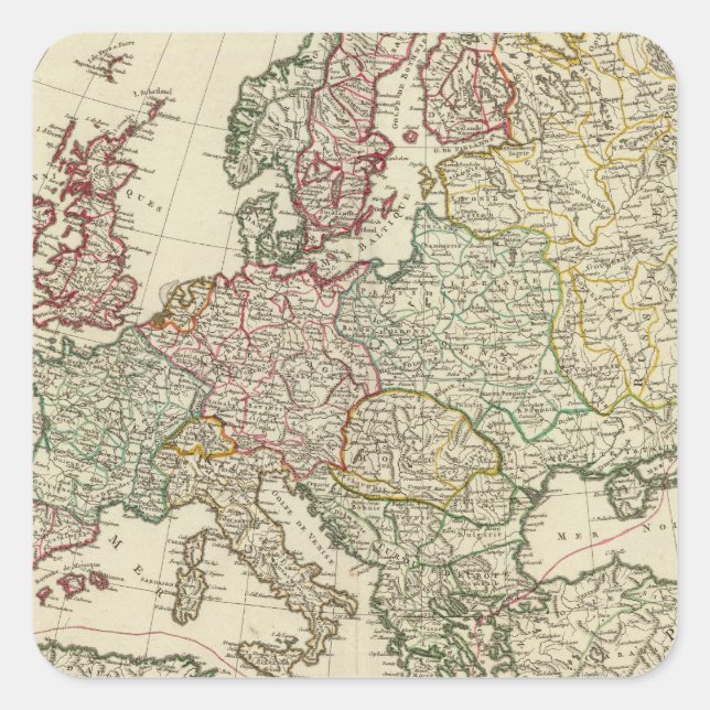 Pegatina Cuadrada Europa (Anverso)