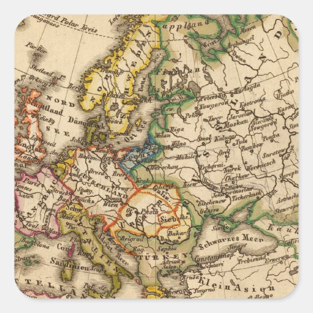 Pegatina Cuadrada Europa 12 (Anverso)