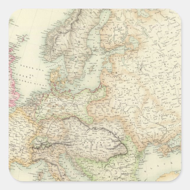 Pegatina Cuadrada Europa 14 (Anverso)