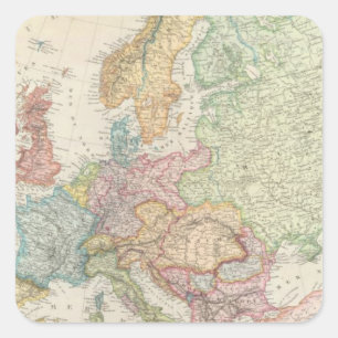 Pegatina Cuadrada Europa 16