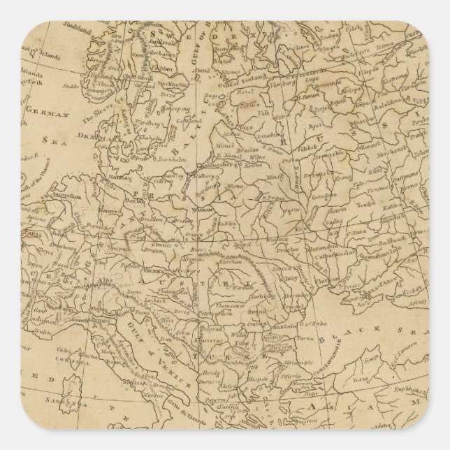 Pegatina Cuadrada Europa 18 (Anverso)