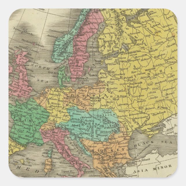 Pegatina Cuadrada Europa 2 (Anverso)