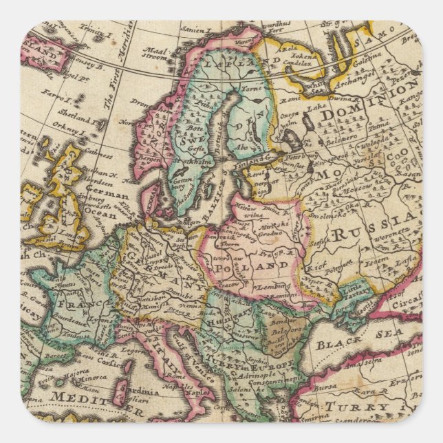 Pegatina Cuadrada Europa 20 (Anverso)