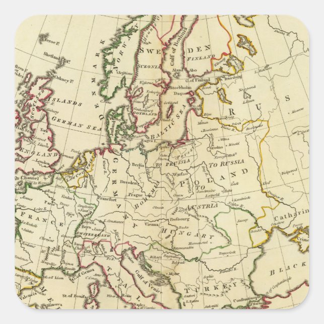 Pegatina Cuadrada Europa 33 (Anverso)