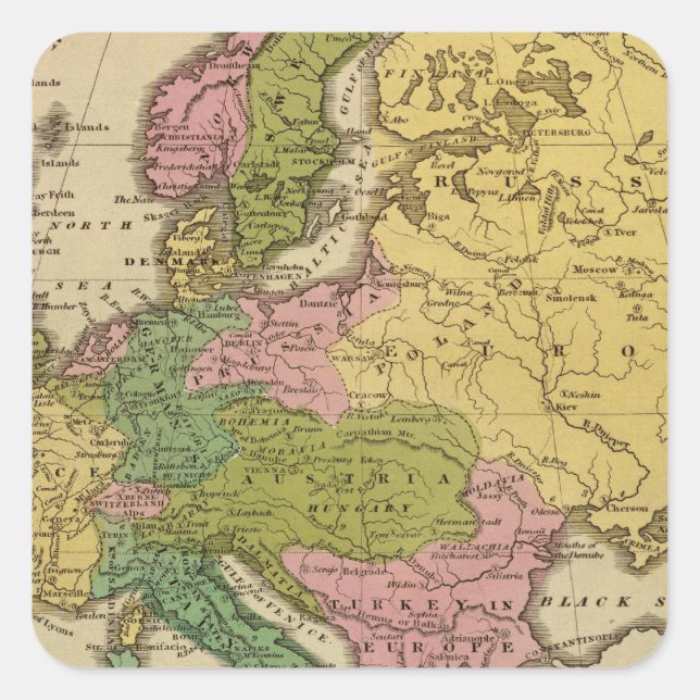 Pegatina Cuadrada Europa 40 (Anverso)