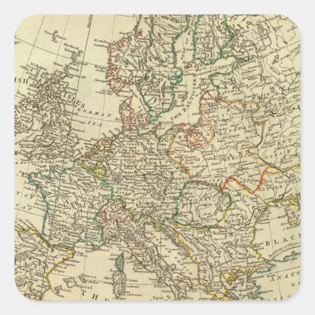 Pegatina Cuadrada Europa 43 (Anverso)