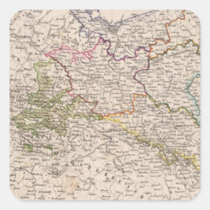 Pegatina Cuadrada Europa, Alemania, Polonia