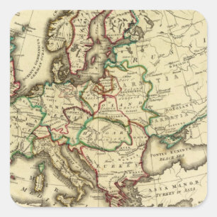 Pegatina Cuadrada Europa antigua, moderno