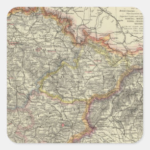 Pegatina Cuadrada Europa, Austria, República Checa