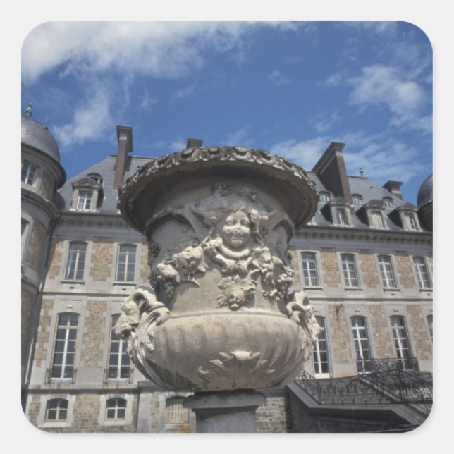 Pegatina Cuadrada EUROPA, Bélgica, Castillo de Beloeil (Anverso)