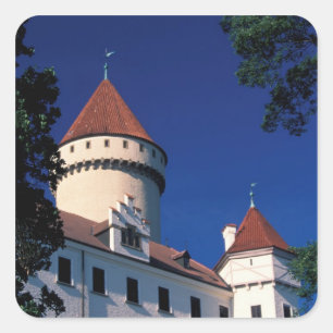 Pegatina Cuadrada Europa, Castillo Konopiste, República Checa, esta