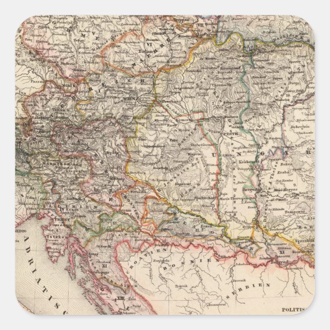 Pegatina Cuadrada Europa Central (Anverso)